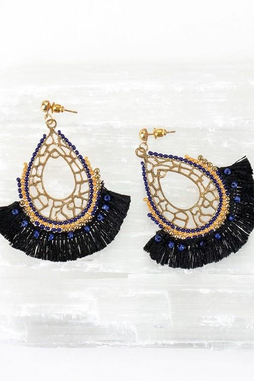 Black Filigree Tassel Earrings Shop Simply Me Boutique Shop SMB