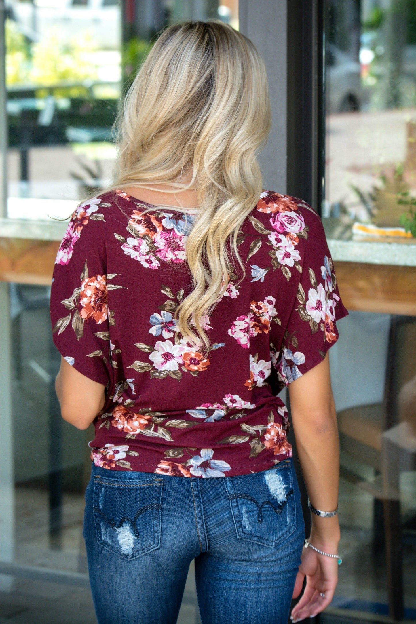 loral Crush Twist Knot Crop Top Burgundy Shop Simply Me Boutique