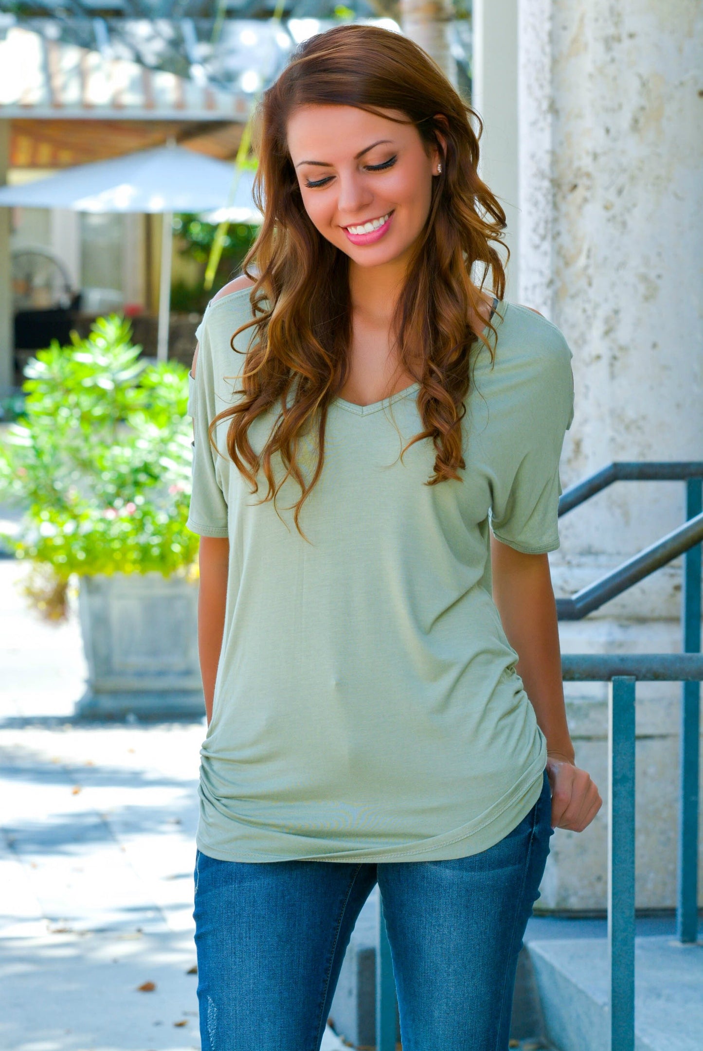 Cut It Out Top Sage Green