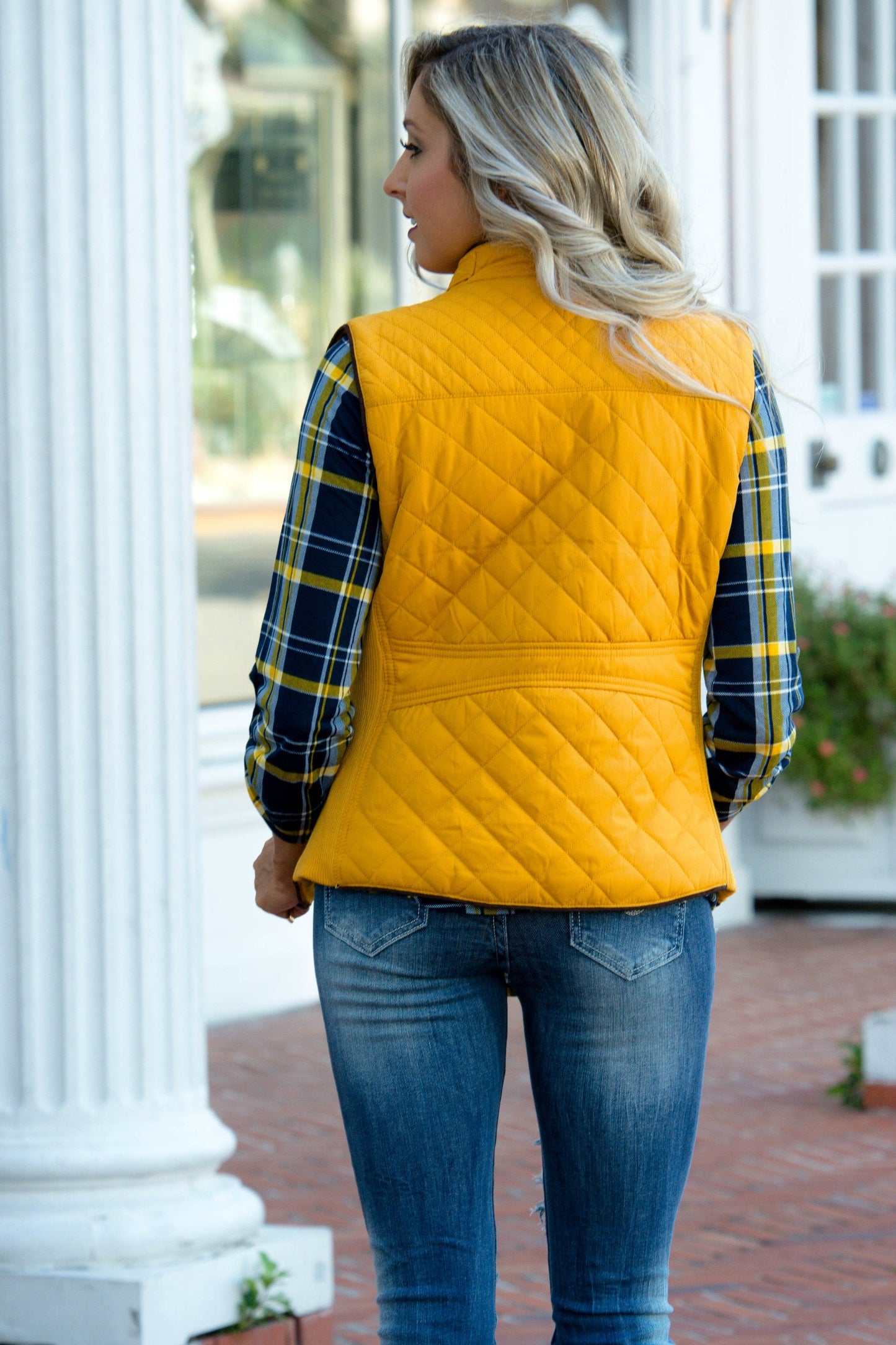 College Prep Mustard Yellow Quilted Vest Shop Simply Me Boutique Shop SMB
