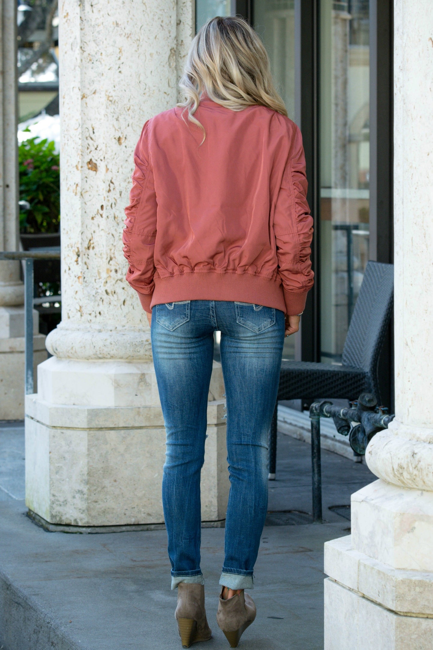 Dusty Pink Bomber Jacket Shop Simply Me Boutique Shop SMB