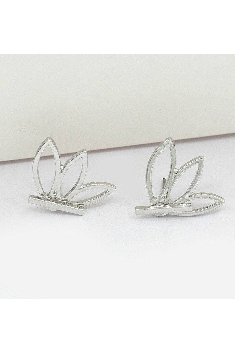 Silver Lotus Earrings
