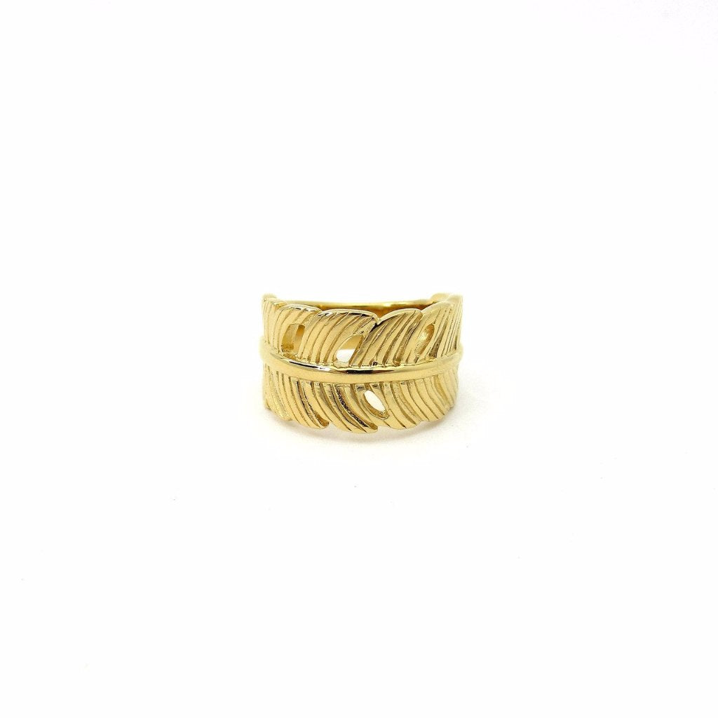 Banana Leaf Ring Gold