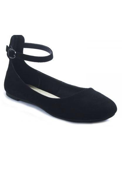 Black Suede Ankle Strap Flats Shop Simply Me Boutique Shop SMB