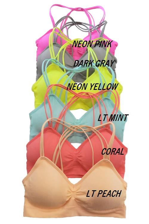 Pop of Color Bra Top Strappy Shop Simply Me Boutique Shop SMB