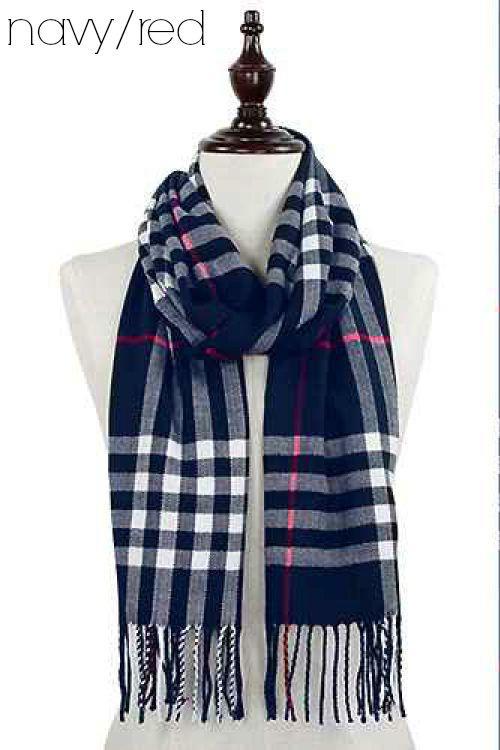 Soft Plaid Scarf Tan Black Navy Red Shop Simply Me Boutique