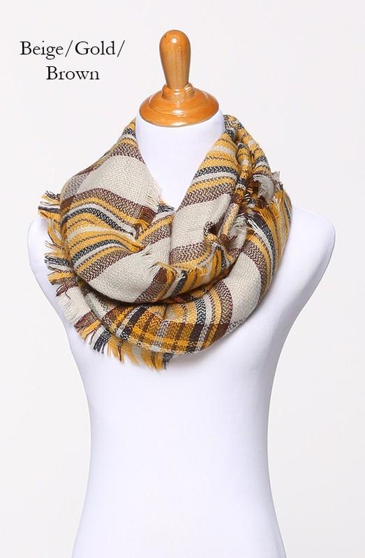 Beige Gold Brown Infinity Scarf Shop Simply Me Boutique SHop SMB
