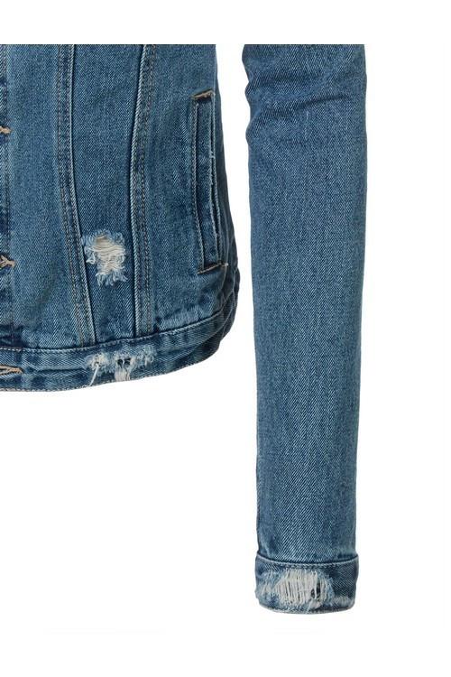 Vintage Distressed Blue Jean Denim Jacket Shop Simply Me Boutique 