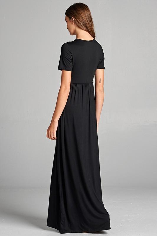 On My Way Black Short Sleeve Maxi Dress Shop Simply Me Boutique Shop SMB