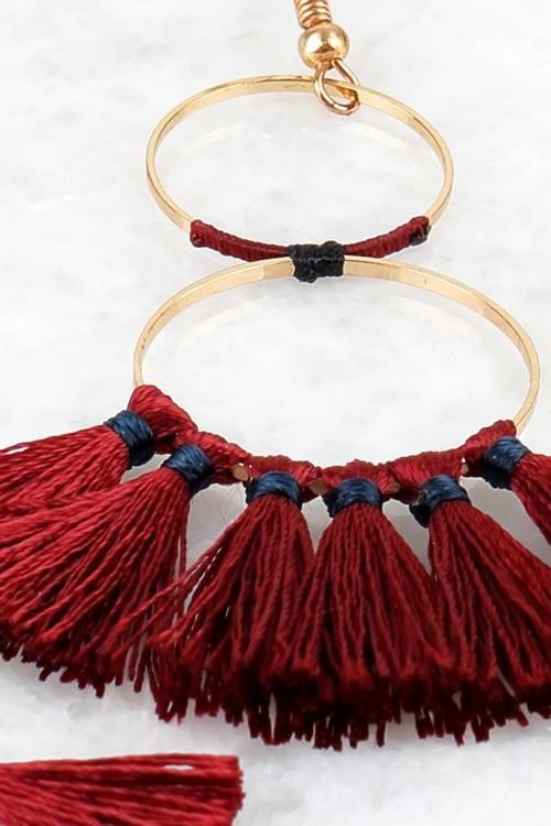 Wine Red Burgundy Tassel Earrings Shop Simply Me Boutique Shop SMB