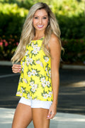 Bright Lime Floral Print Top