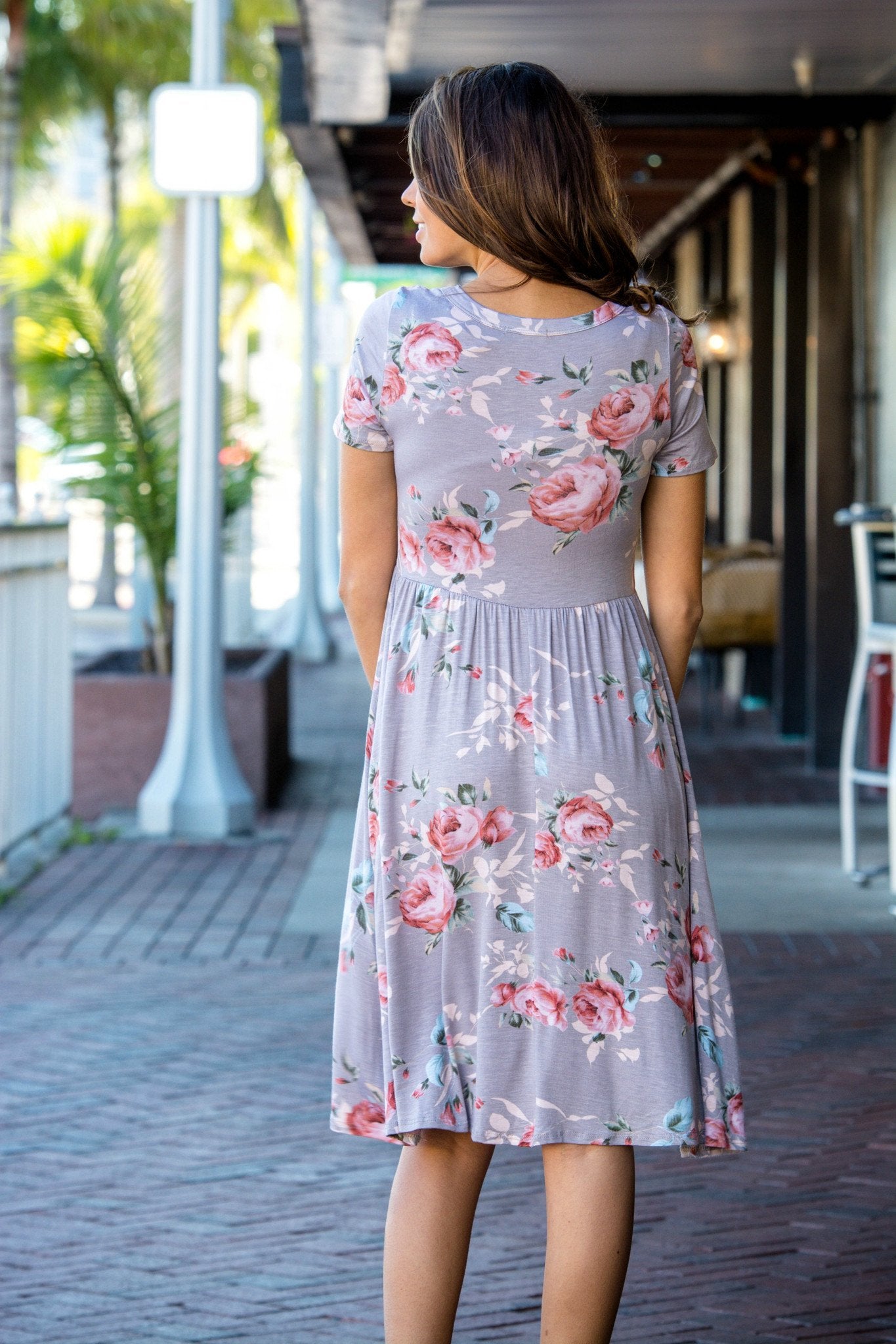 Grey Short Sleeve Floral Sundress Shop Simply Me Boutique Shop SMB https://shopsimplyme.com/products/grey-short-sleeve-floral-sundress
