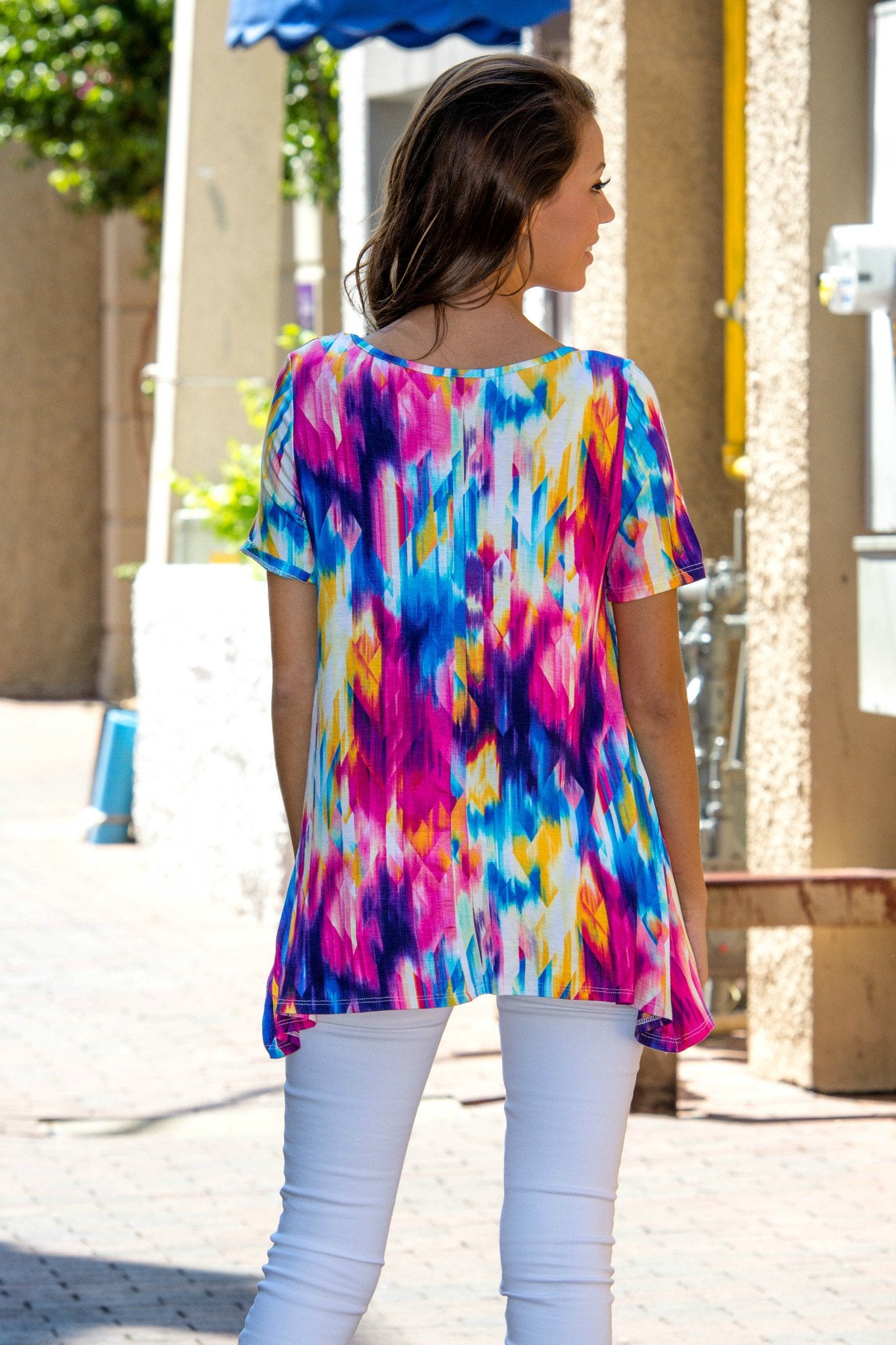 Kind of a Big Deal Colorful Criss Cross Top Shop Simply Me Boutique SMB