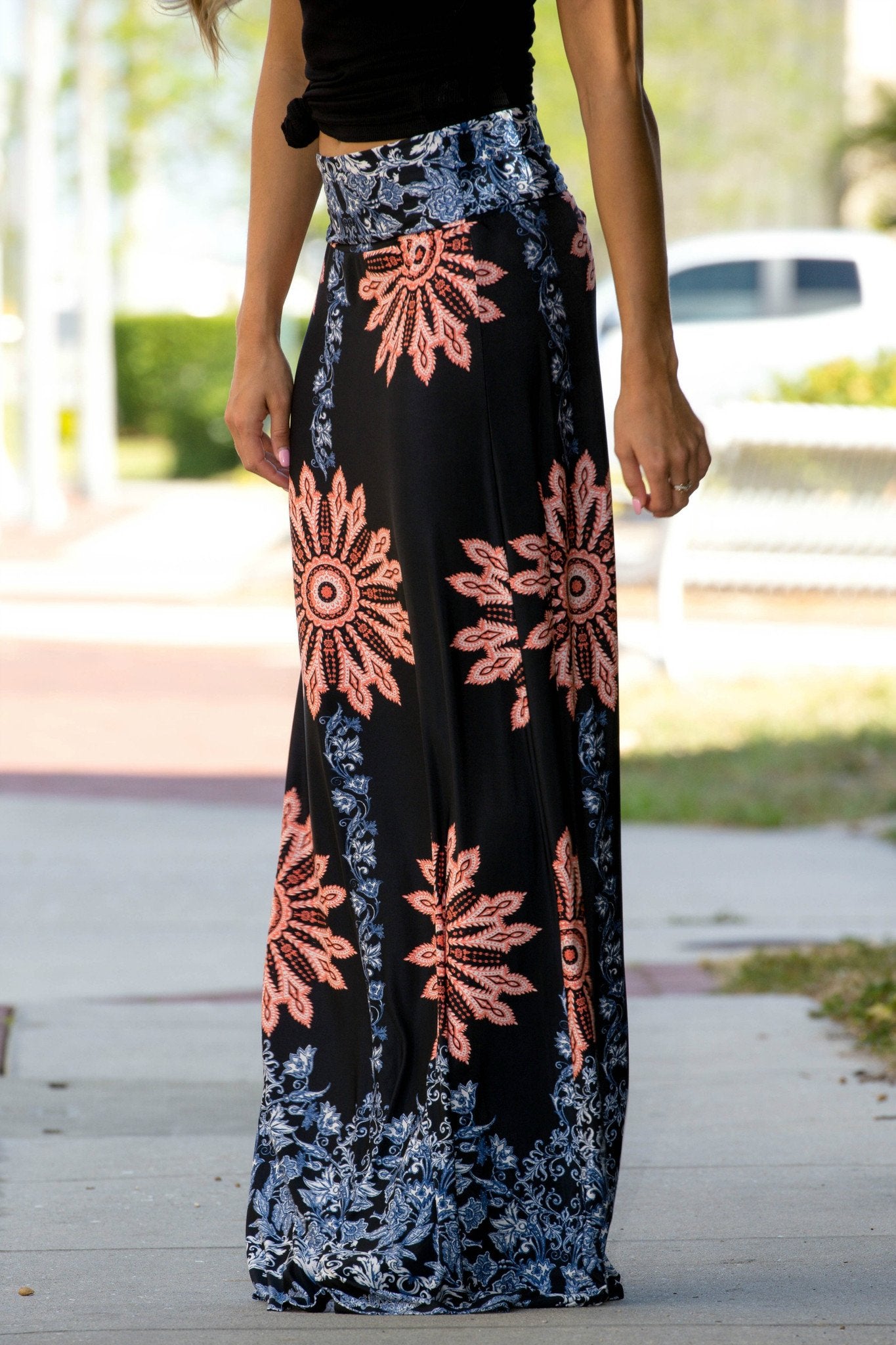 Printed Maxi Skirt Shop Simply Me Boutique SHop SMB