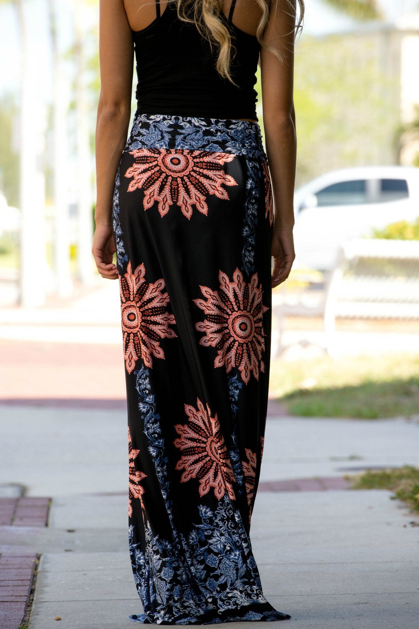 Printed Maxi Skirt Shop Simply Me Boutique SHop SMB