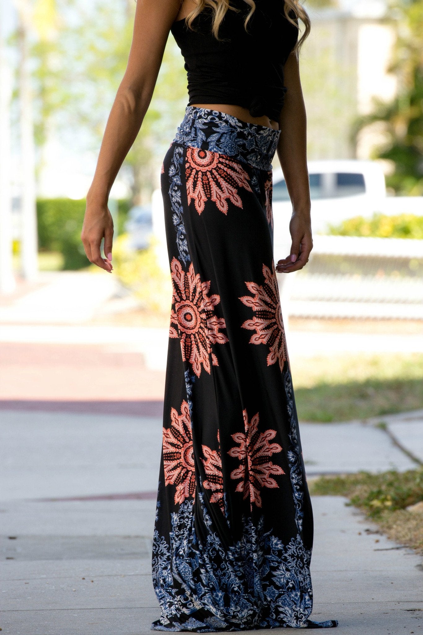 Printed Maxi Skirt Shop Simply Me Boutique SHop SMB