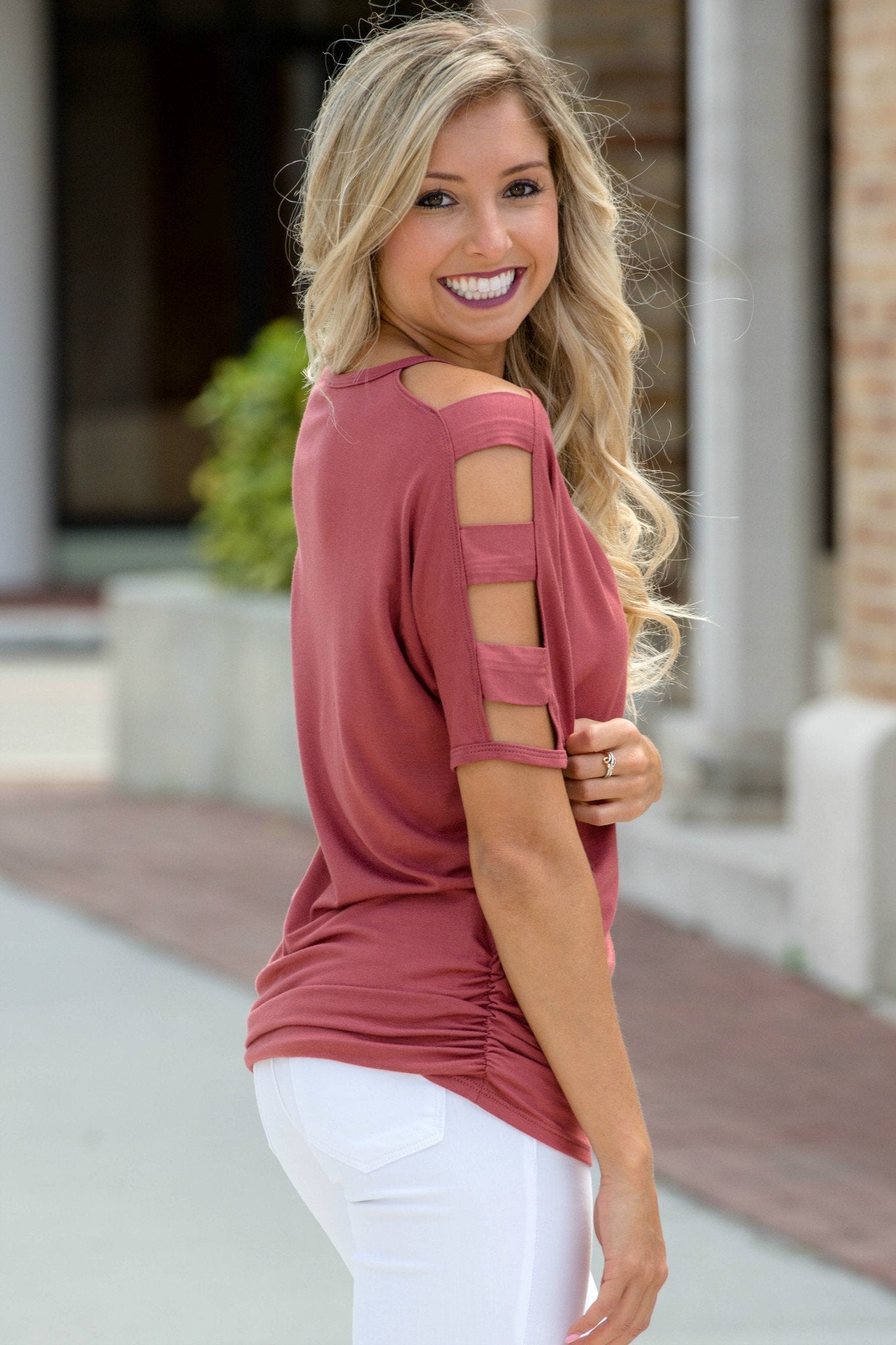 Cut It Out Top Rose Top Shop Simply Me Boutique Shop SMB