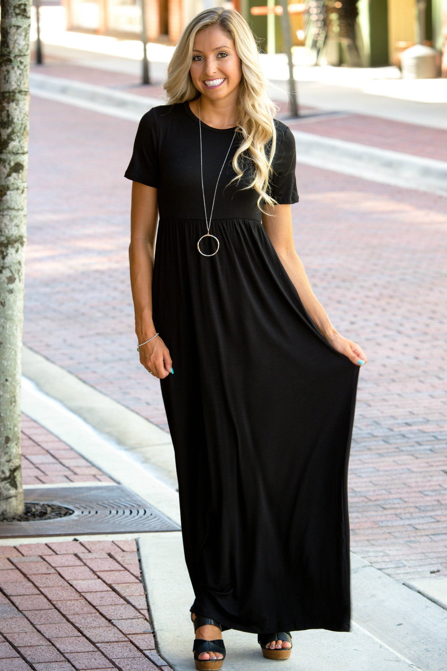 On My Way Black Short Sleeve Maxi Dress Shop Simply Me Boutique Shop