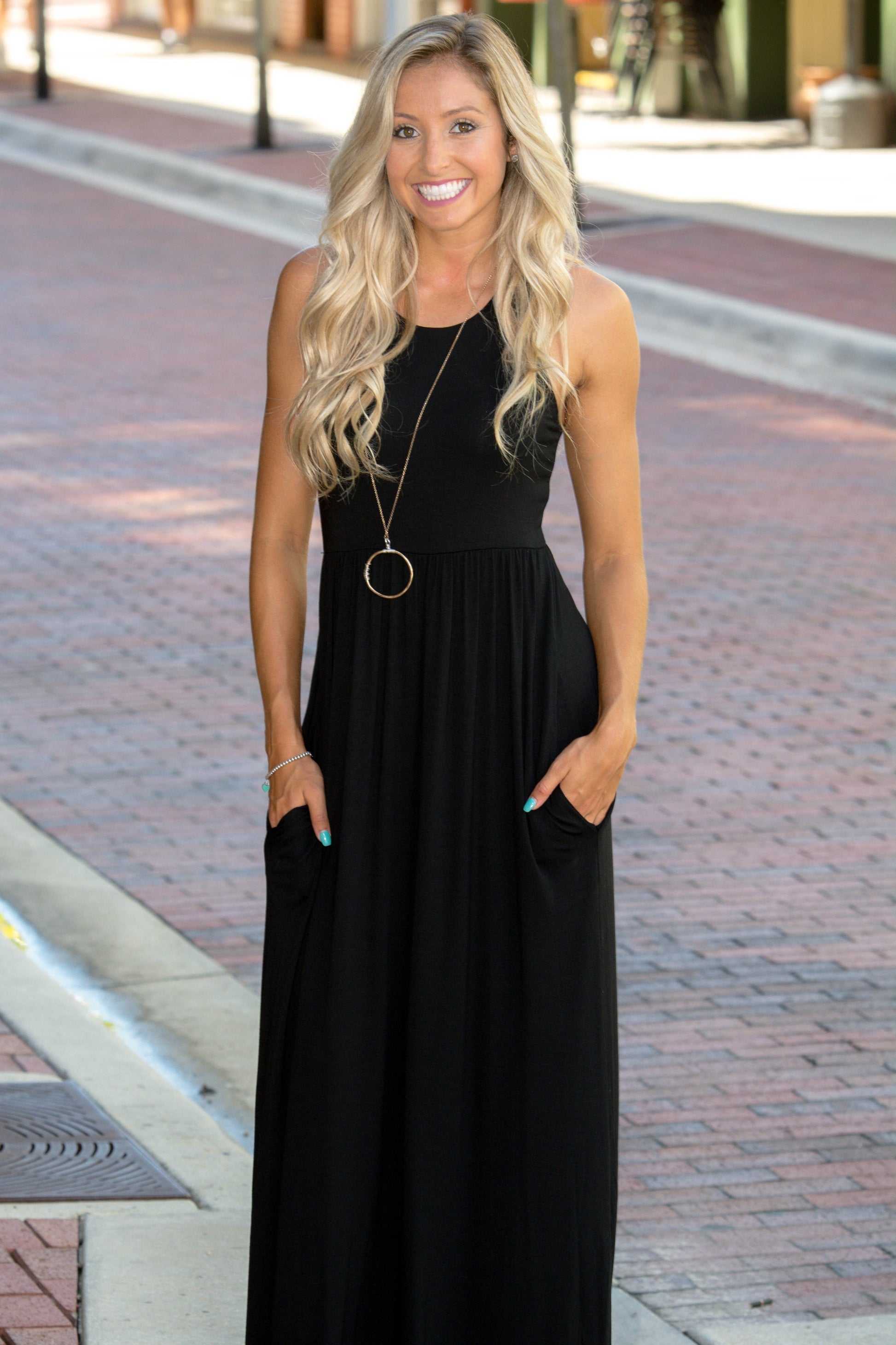 Classic Black Maxi Dress Shop Simply Me Boutique Shop SMB