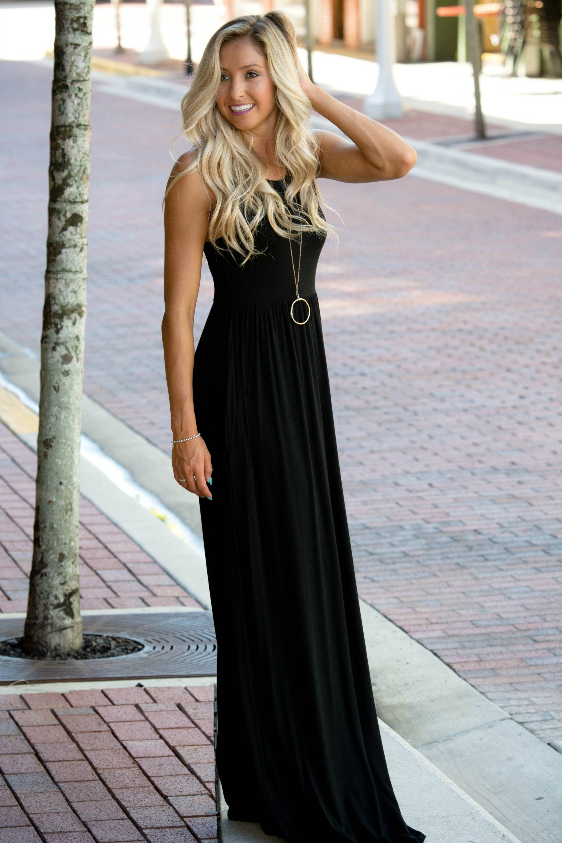 Classic Black Maxi Dress Shop Simply Me Boutique Shop SMB