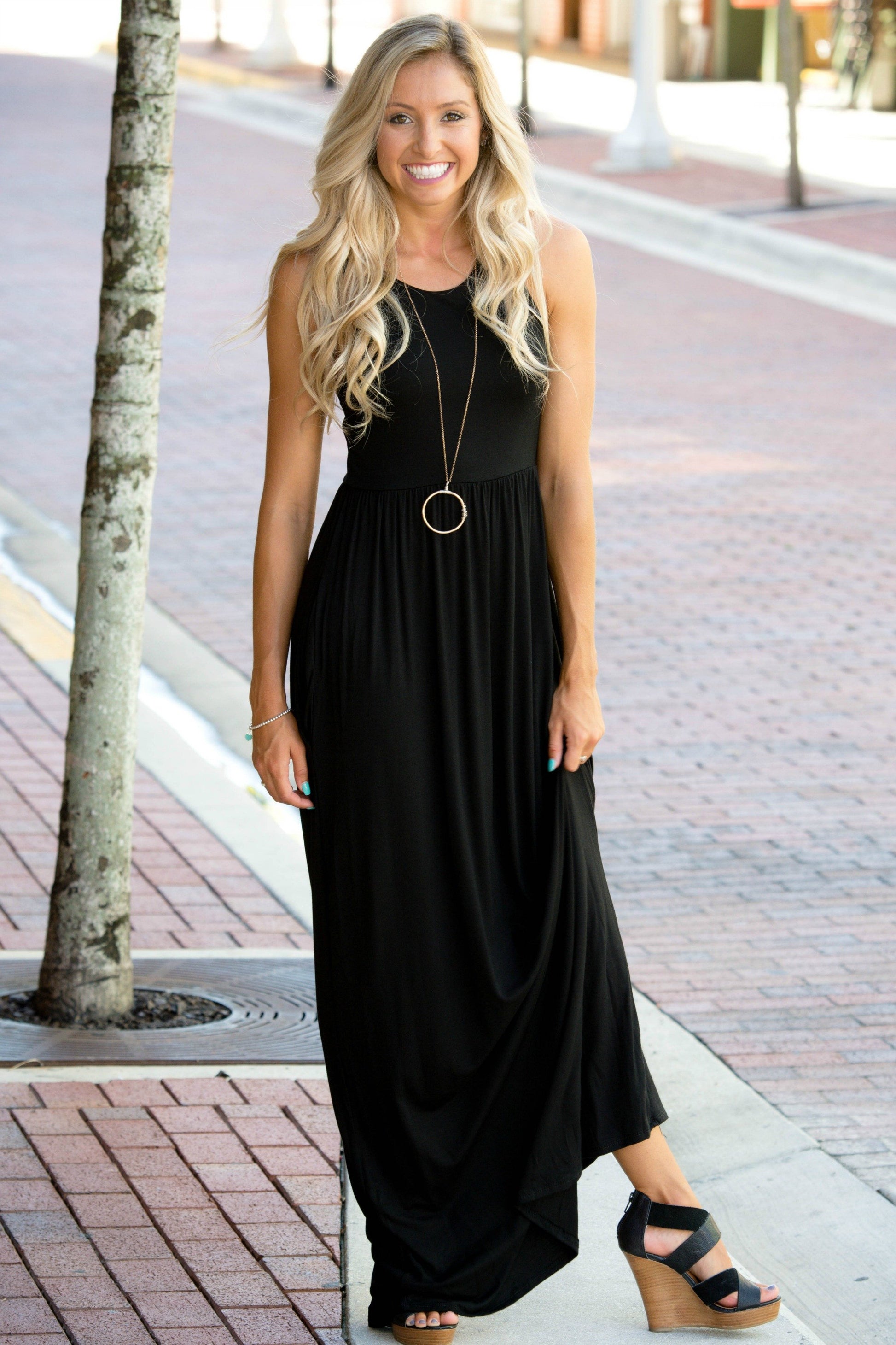Classic Black Maxi Dress Shop Simply Me Boutique Shop SMB
