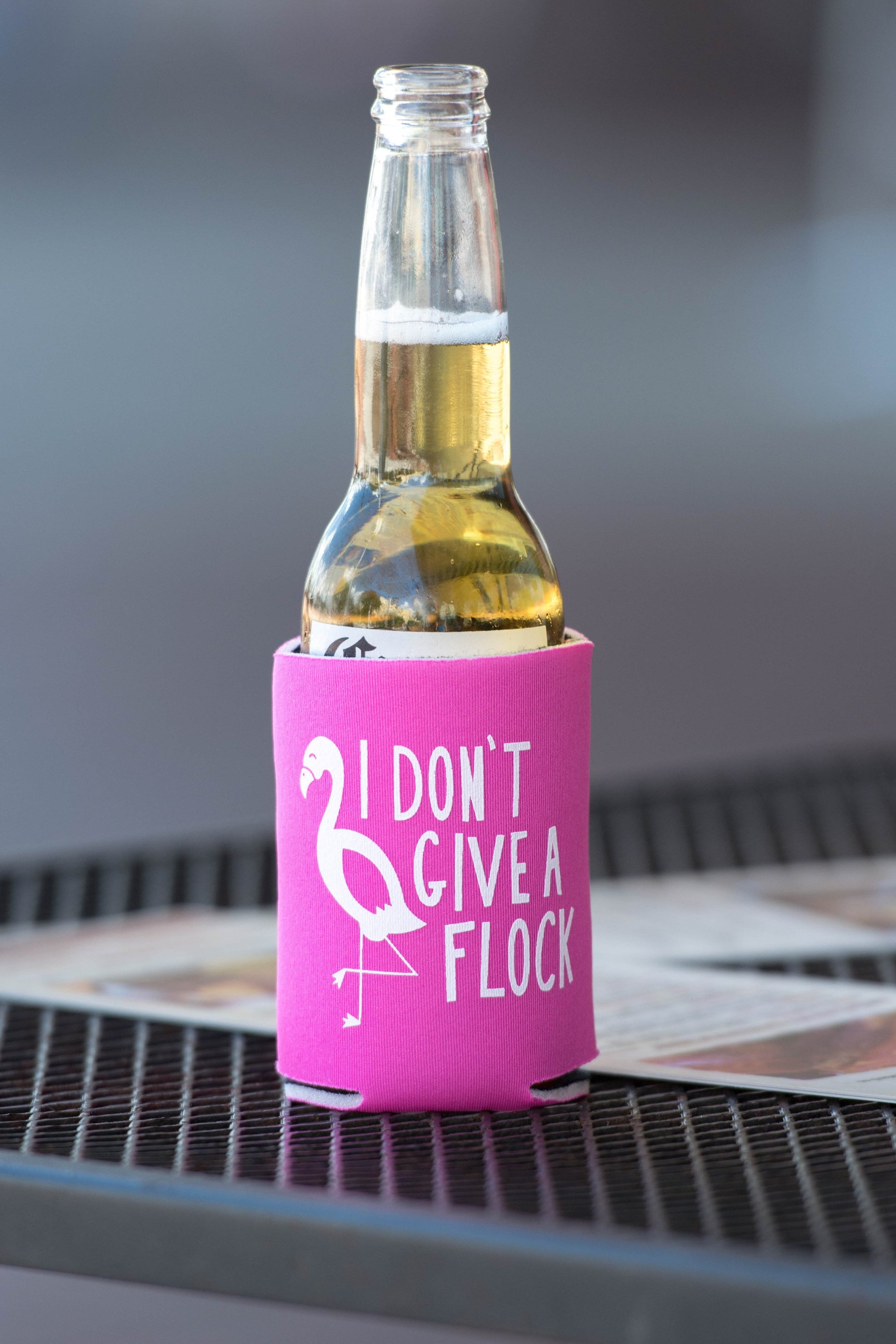 I Don't Give a Flock Hot Pink Drink Koozie Shop Simply Me Boutique