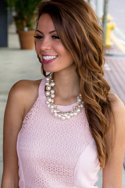 Gold Pearl Bauble Necklace