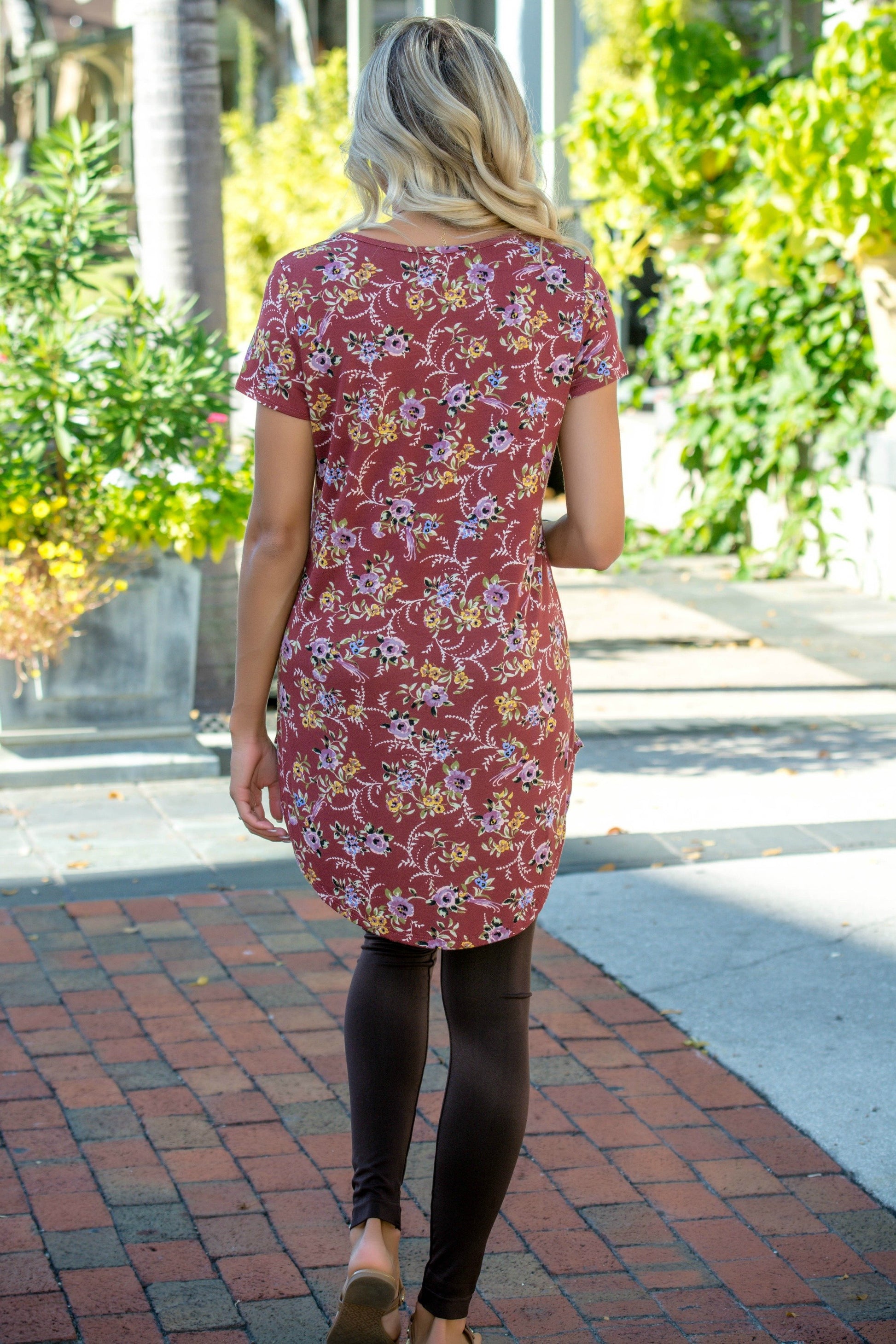 Vintage Bloom Maroon High Low Top Shop Simply Me Boutique Shop SMB