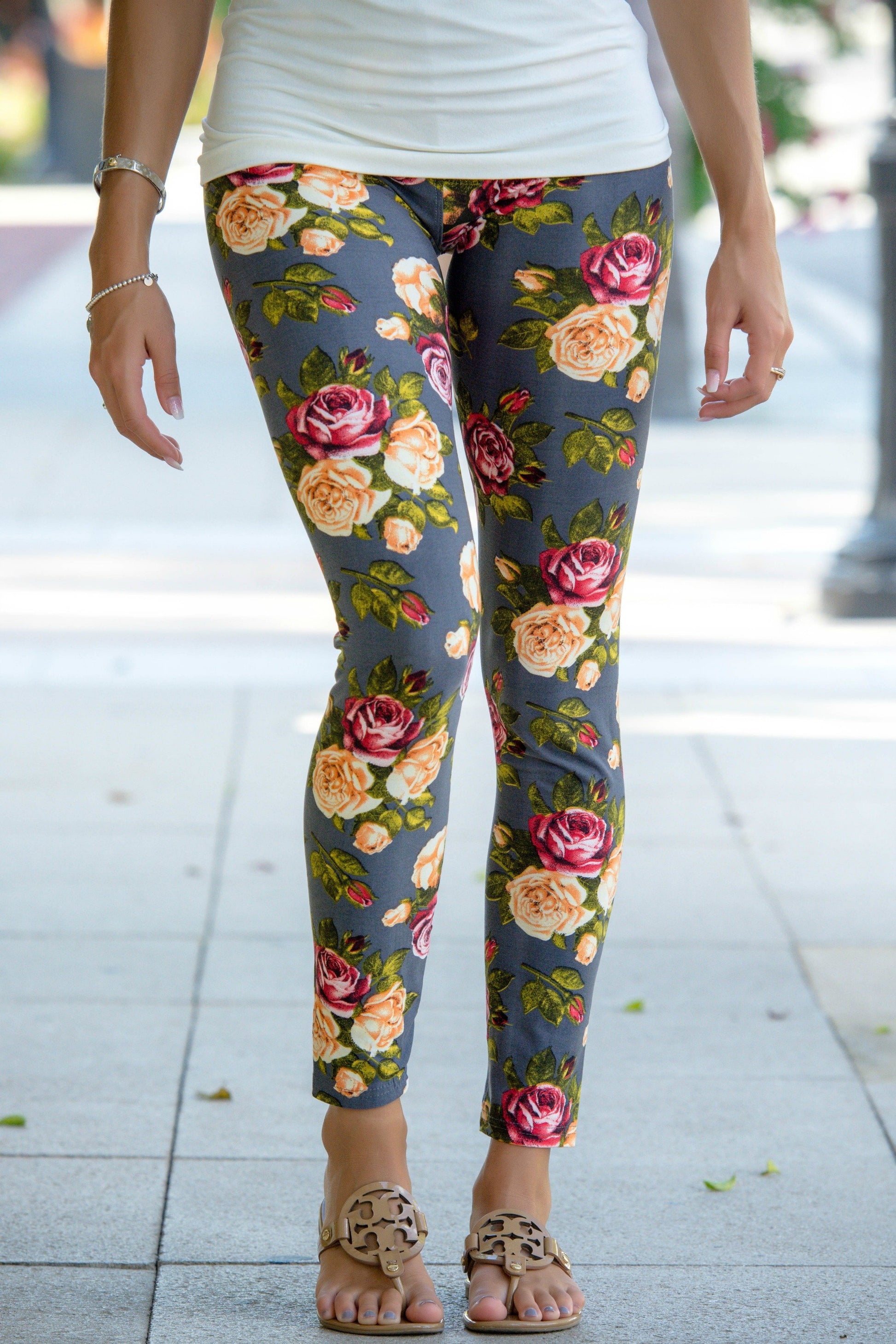 Floral Print Soft Leggings Shop Simply Me Boutique