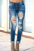 Mia wash Medium Blue Destroyed MACHINE JEANS