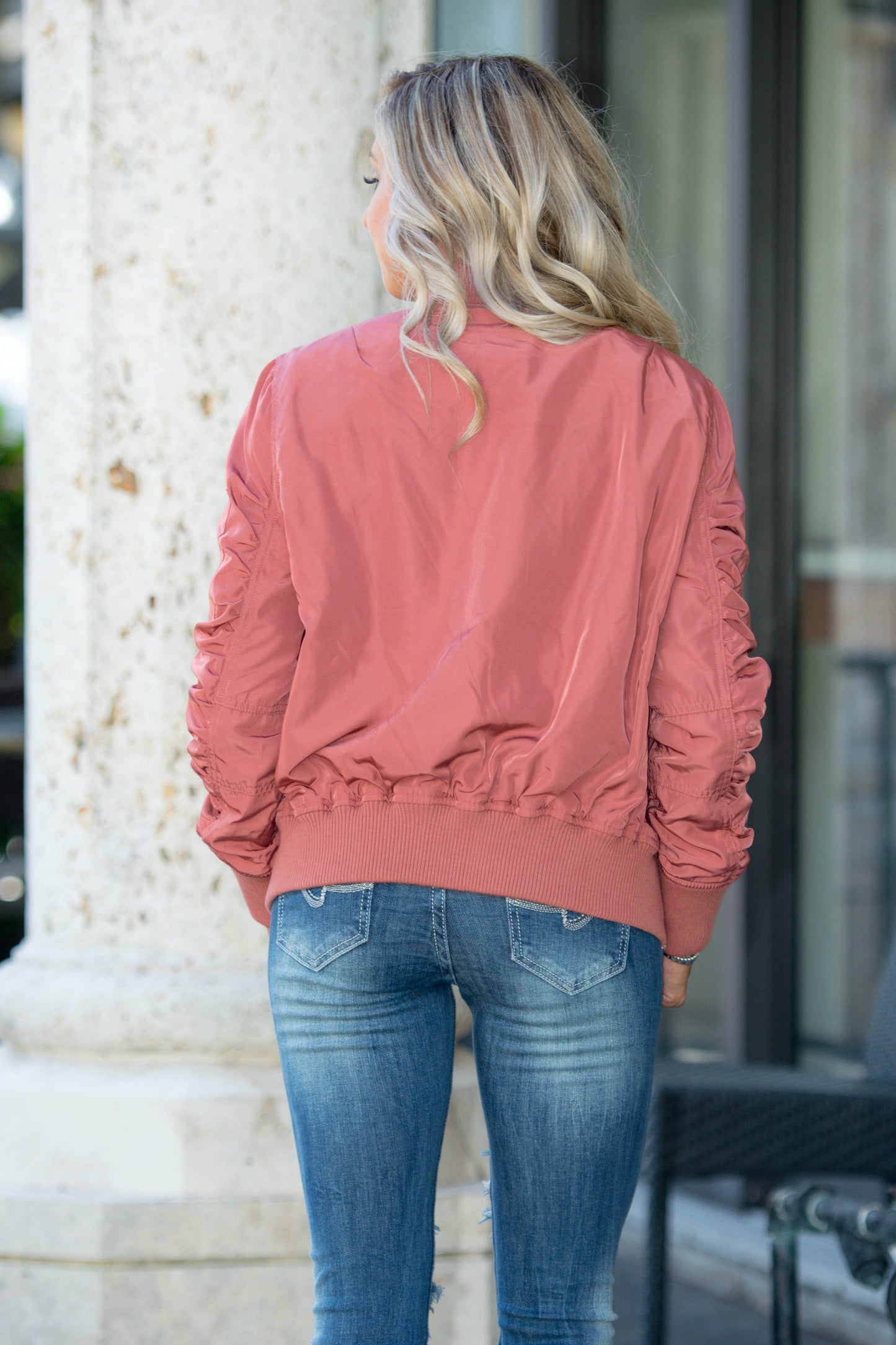 Dusty Pink Bomber Jacket Shop Simply Me Boutique Shop SMB