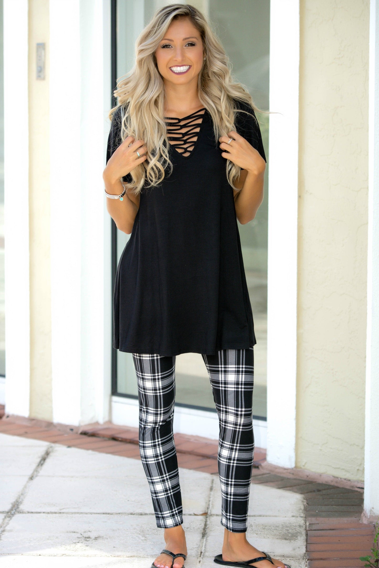 My Best Friend Black Criss Cross Tunic Top Shop Simply Me Boutique