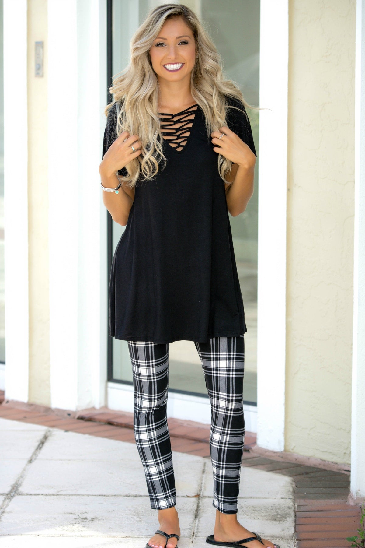 My Best Friend Black Criss Cross Tunic Top Shop Simply Me Boutique