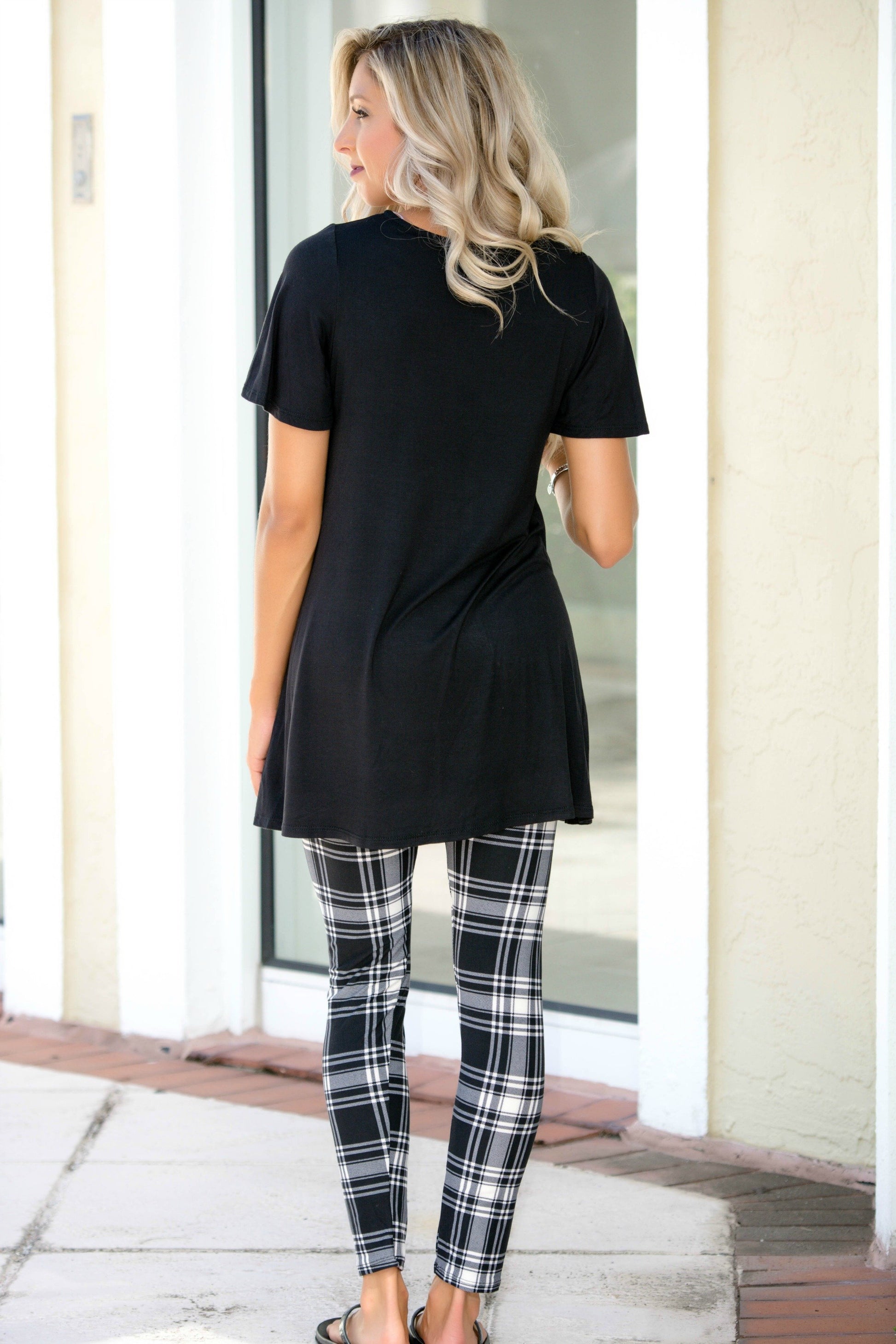 My Best Friend Black Criss Cross Tunic Top Shop Simply Me Boutique