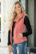 College Prep Dusty Pink Quilted Vest Shop Simply Me Boutique Shop SMB