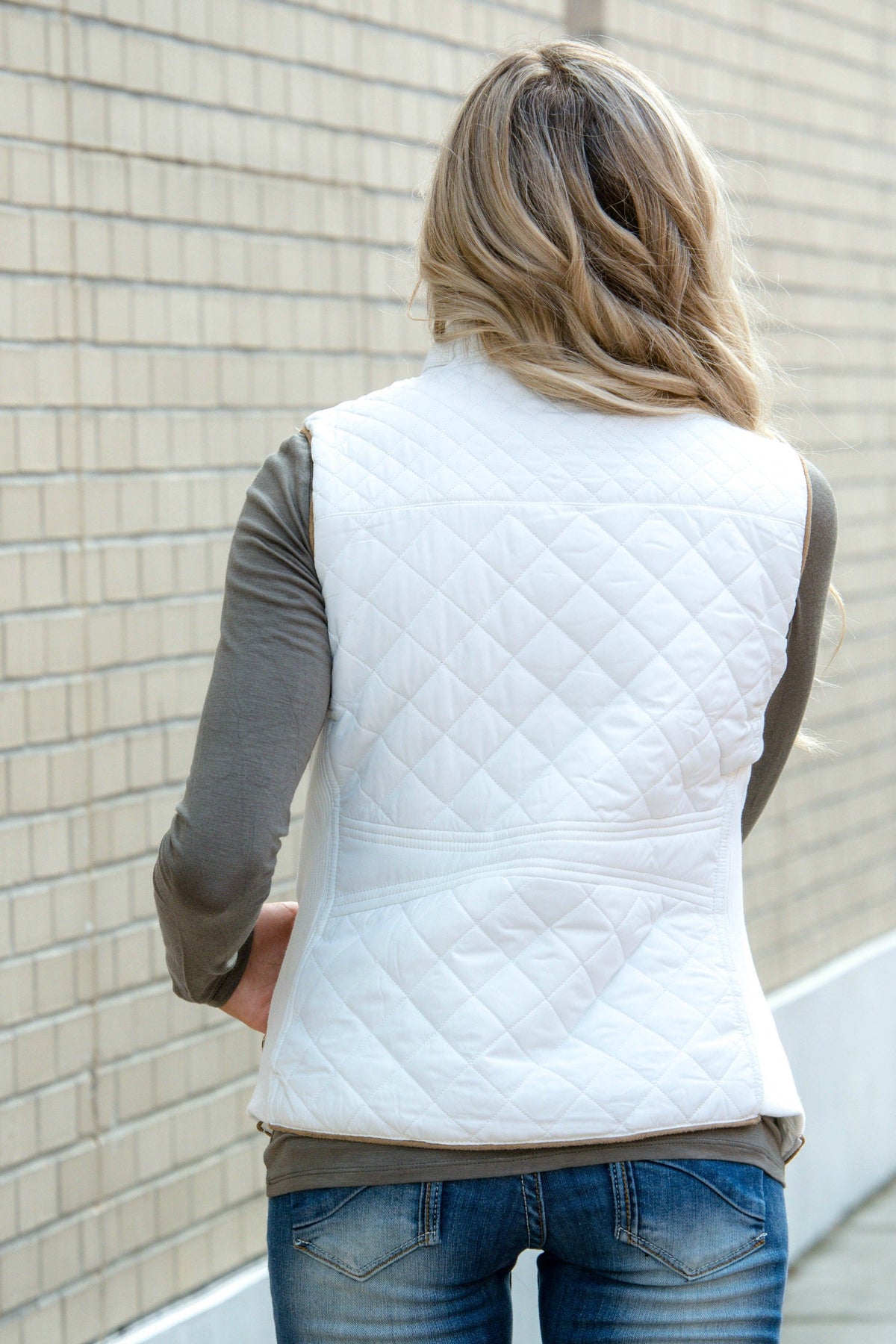 College Prep Off White Quilted Vest Shop Simply Me Boutique Shop SMB
