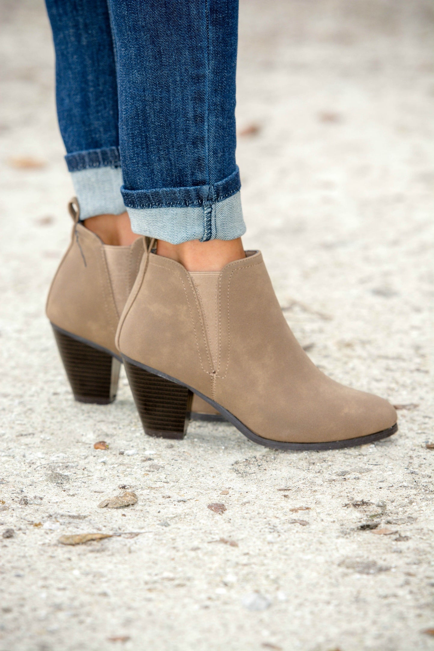 No Regrets Taupe Booties Shop Simply Me Boutique Shop SMB