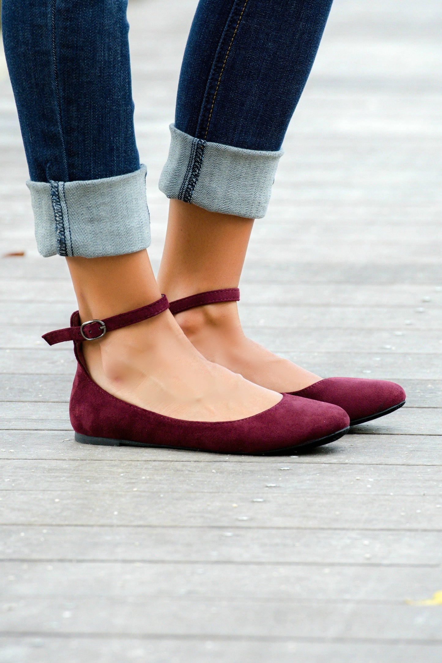 Burgundy Suede Ankle Strap Flats Shop Simply Me Boutique Shop SMB