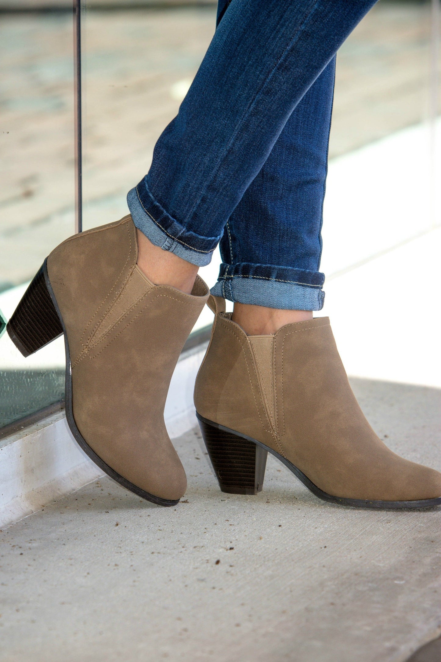 No Regrets Taupe Booties Shop Simply Me Boutique Shop SMB