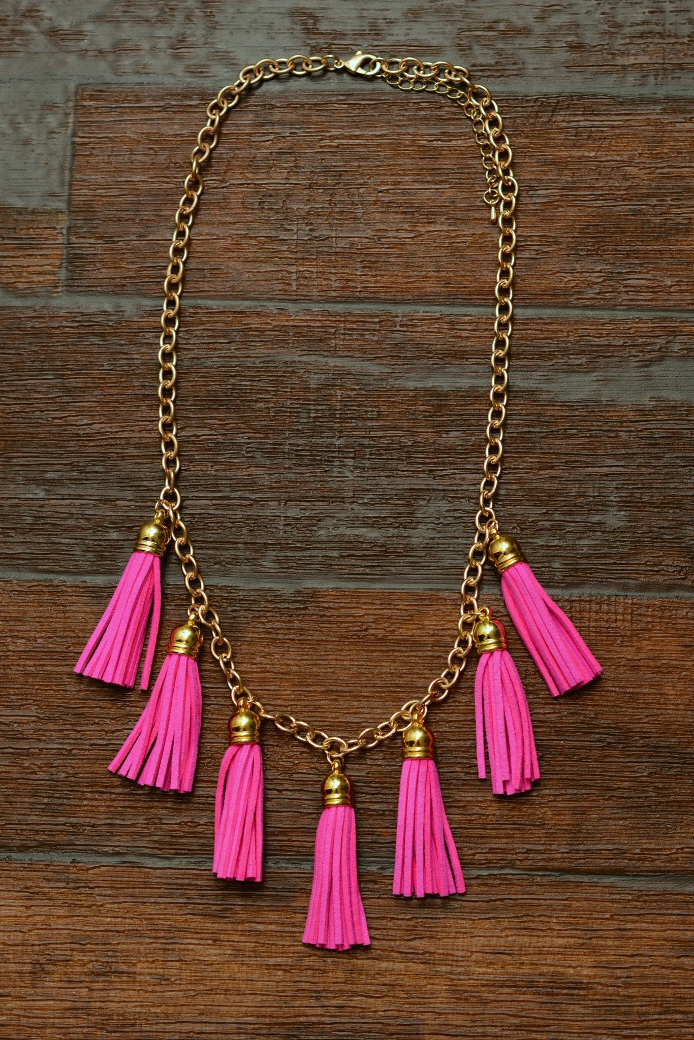 Tassel Necklaces Gold Pink Blue Shop Simply Me Boutique