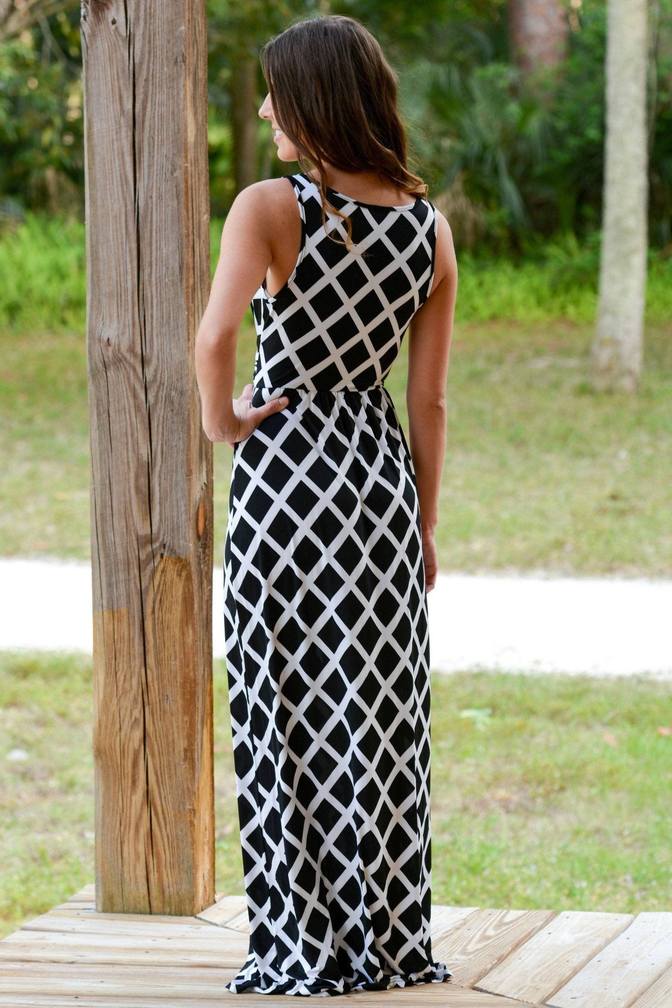 Hamptons Summer Black White Maxi Dress Shop Simply Me Boutique