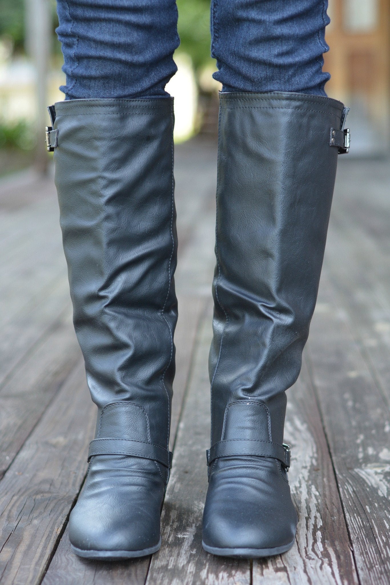 OUTLAW RIDER BLACK Riding Boots Buckle Shop Simply Me Boutique Shoes SMB