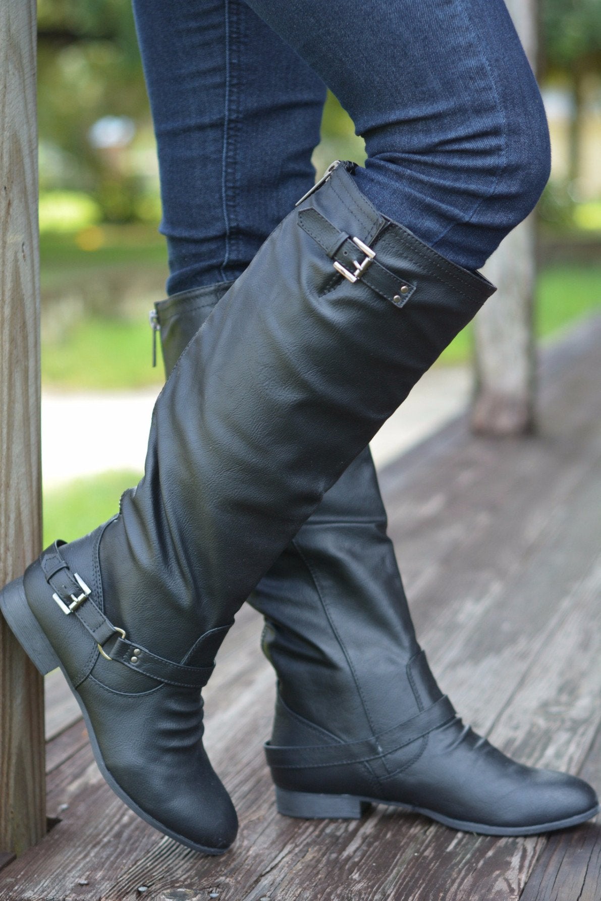 OUTLAW RIDER BLACK Riding Boots Buckle Shop Simply Me Boutique Shoes SMB