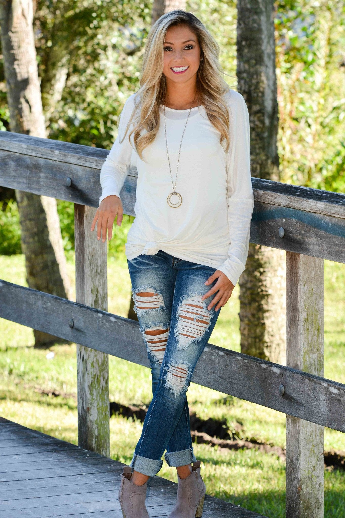 High Hopes Ivory White Tunic Dress Top Shop Simply Me Boutique