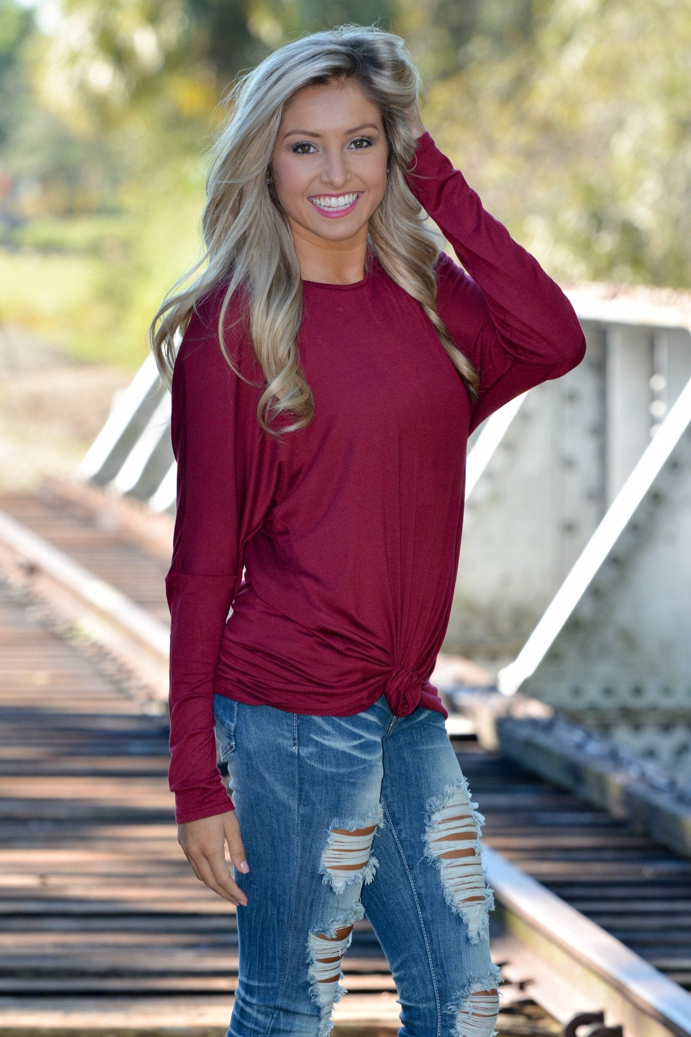 High Hopes Burgundy Red Tunic Dress Top Shop Simply Me Boutique