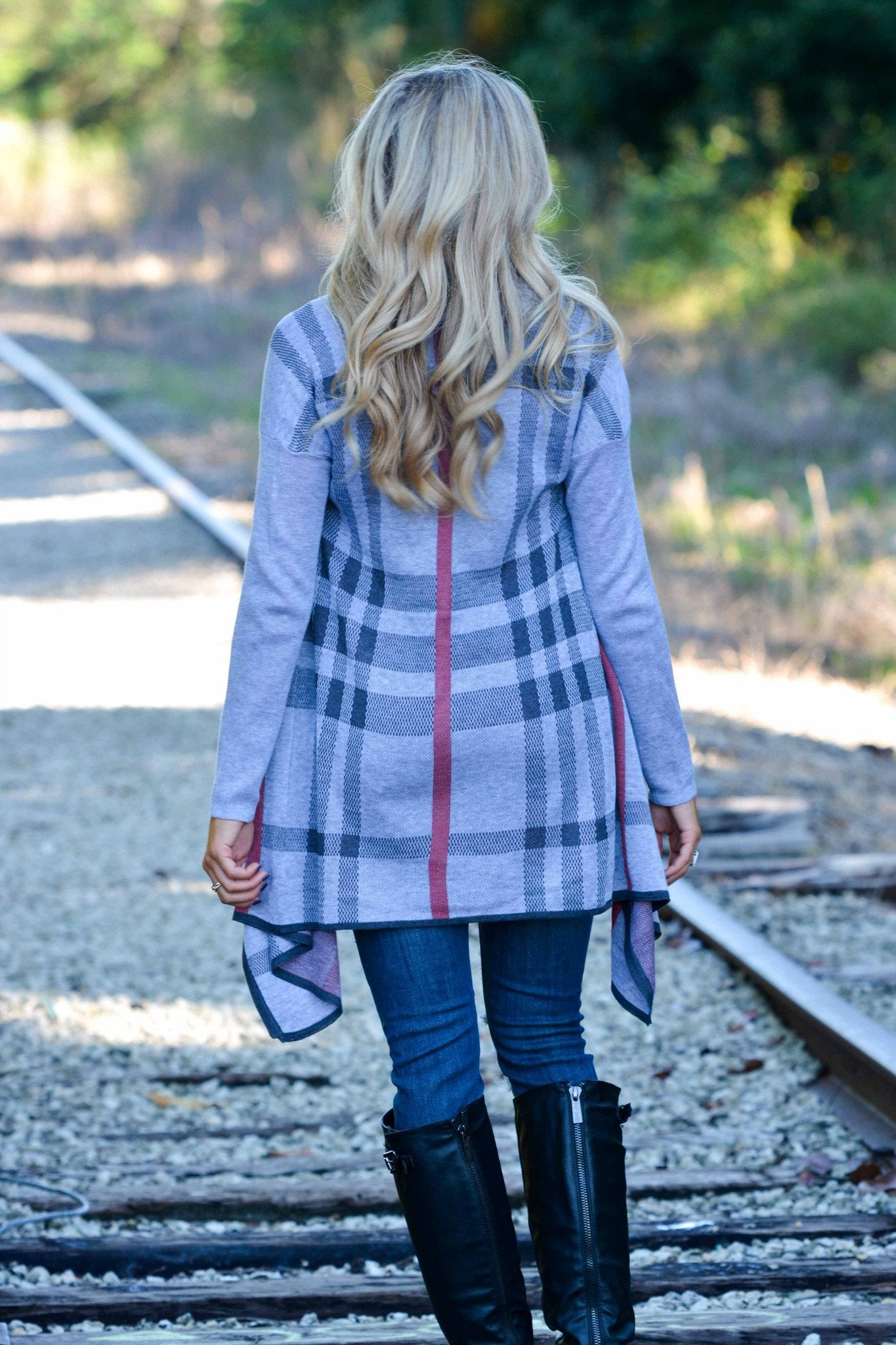Perfect Plaid Cardigan Gray Shop Simply Me Boutique