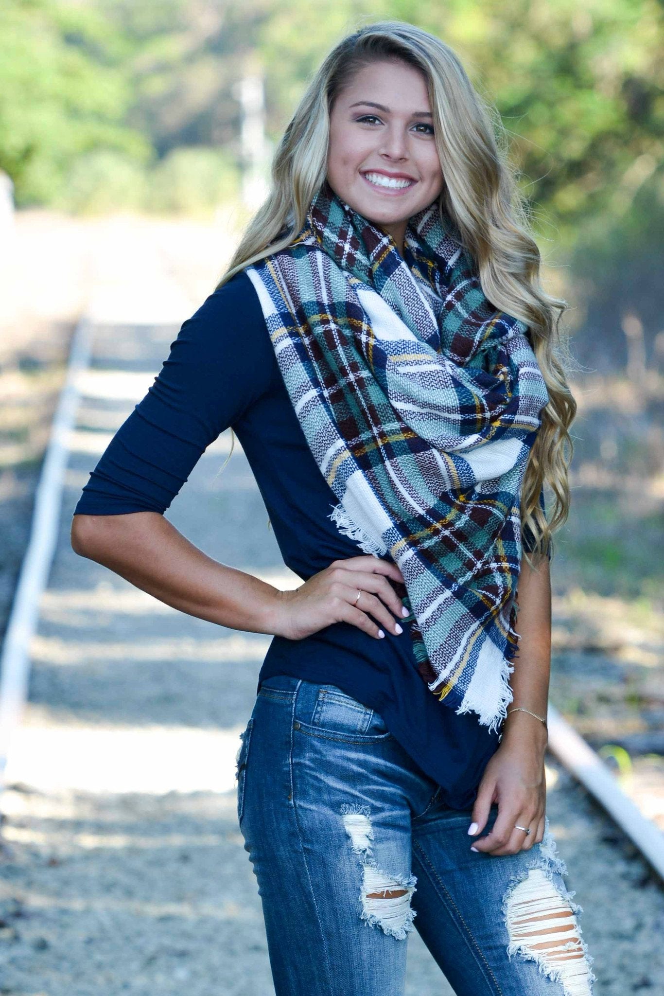 Oversized Blanket Scarf White Shop Simply Me Boutique Shop SMB