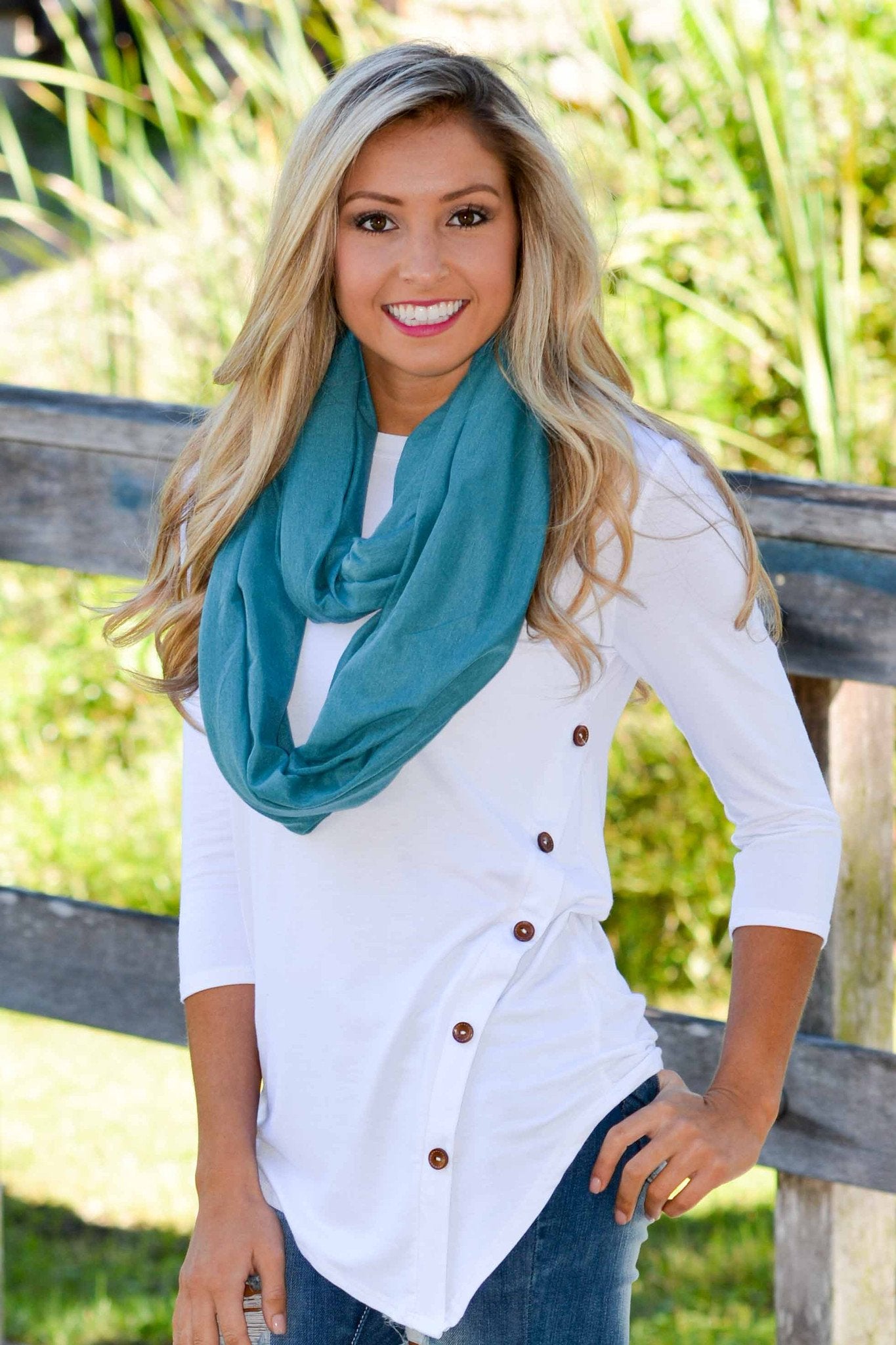 Teal Solid Infinity Scarf Shop Simply Me Boutique Shop SMB