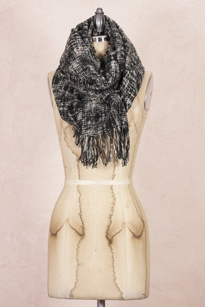 Black Tweed Scarf Soft Shop Simply Me Boutique Shop SMB