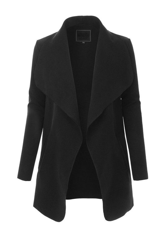 Oversized Black Coat with Detachable Belt